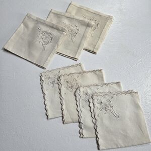 Elegant Off-White Broderie Anglaise Embroidered Napkin Sets